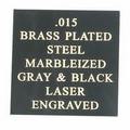 Marbled Gray/Black Brass Plated Steel Engraving Sheet Stock (12"x24"x0.015")